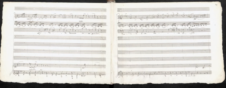 “Laudate Dominum” excerpt from the autograph score of Vesperae solennes de confessore, K. 339 by Wolfgang Amadeus Mozart
