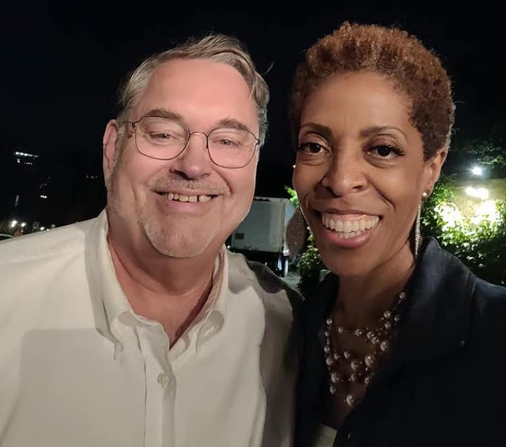 David Hodgkins and Dr. Diane White-Clayton at the premiere of Many Mansions